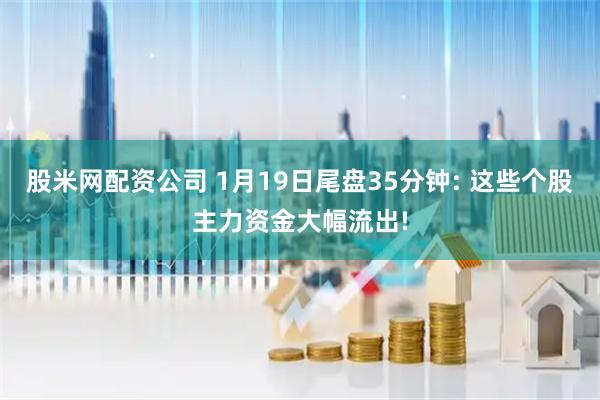 股米网配资公司 1月19日尾盘35分钟: 这些个股主力资金大幅流出!
